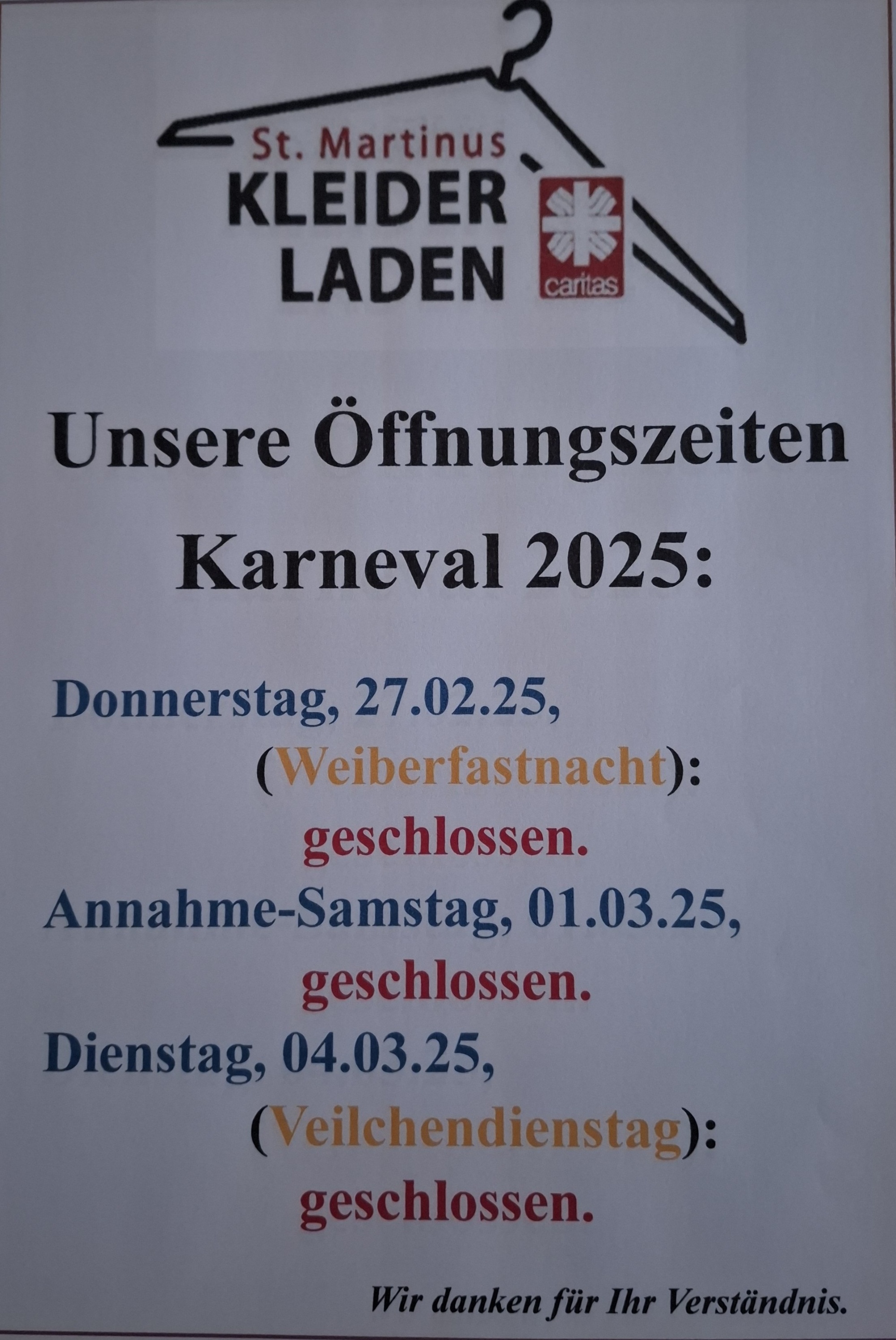 Öffnungszeiten Karneval KL 2025